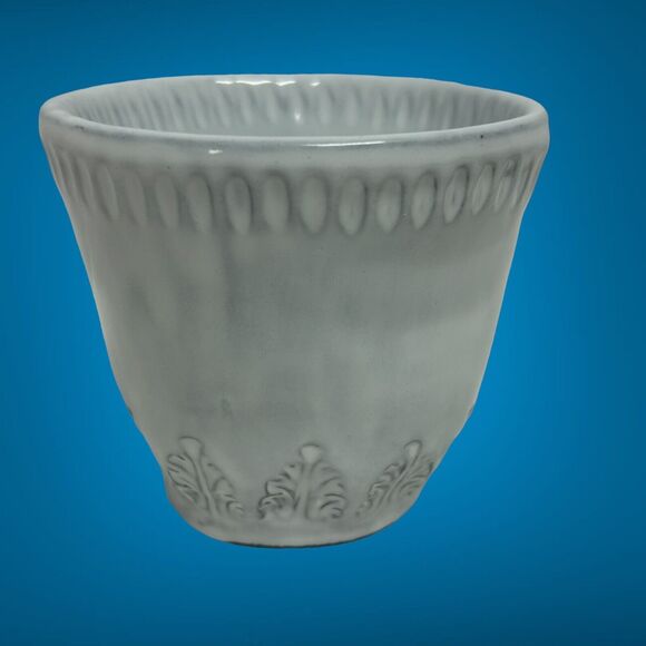 Set Of 2 Vietri Incanto Leaf Stone White Coffee Tea Mugs Handmade In Italy NWT - Picture 10 of 16